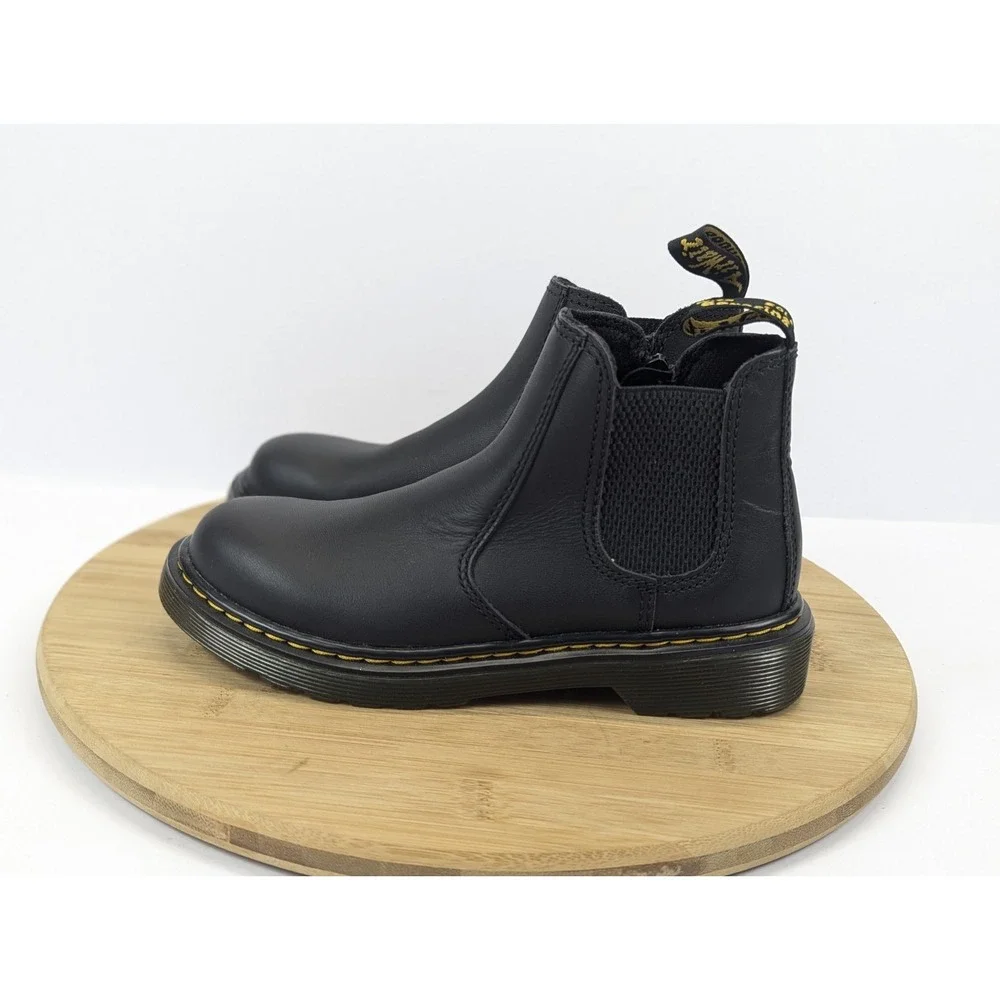 Dr Martens Chelsea Boots Kids Youth Boys Size 2 Black Leather Zipper 2976 School